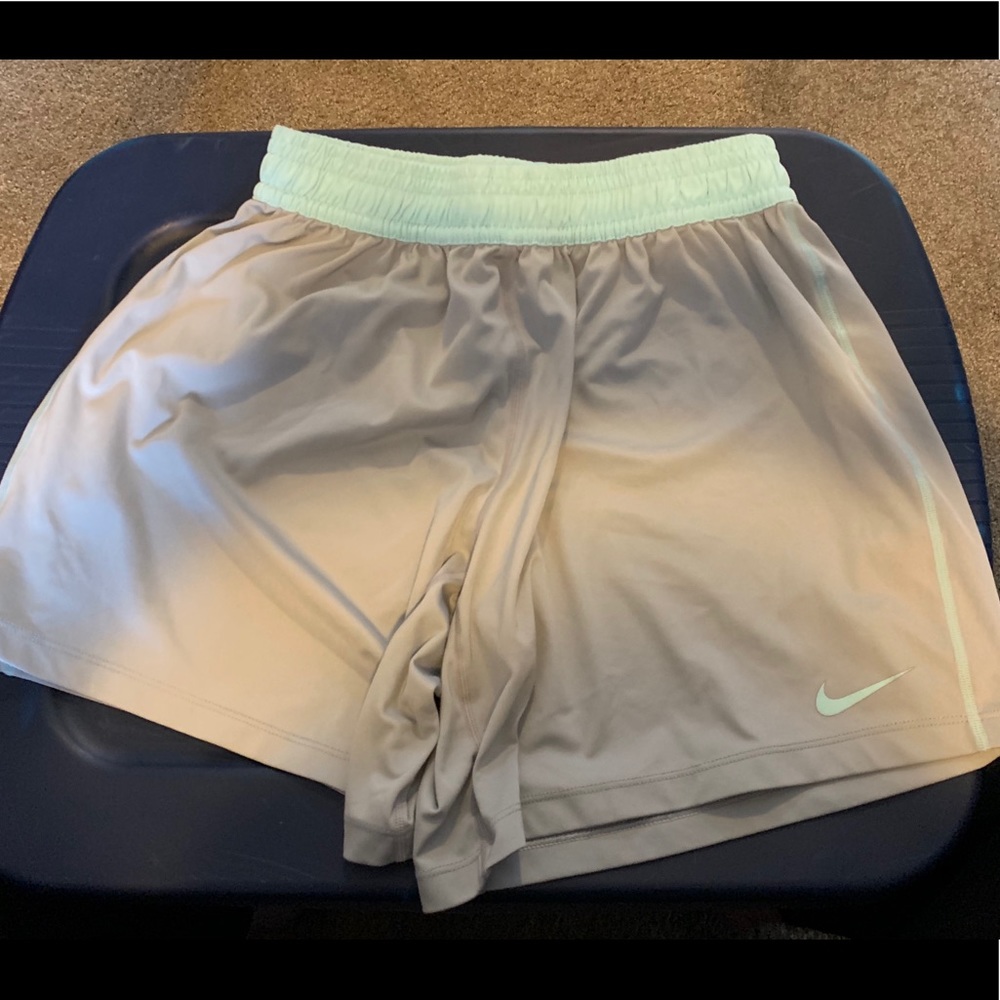 Women’s turquoise and light gray Nike shorts